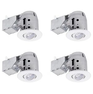 Set of 4 White Recessed Ceiling Lights